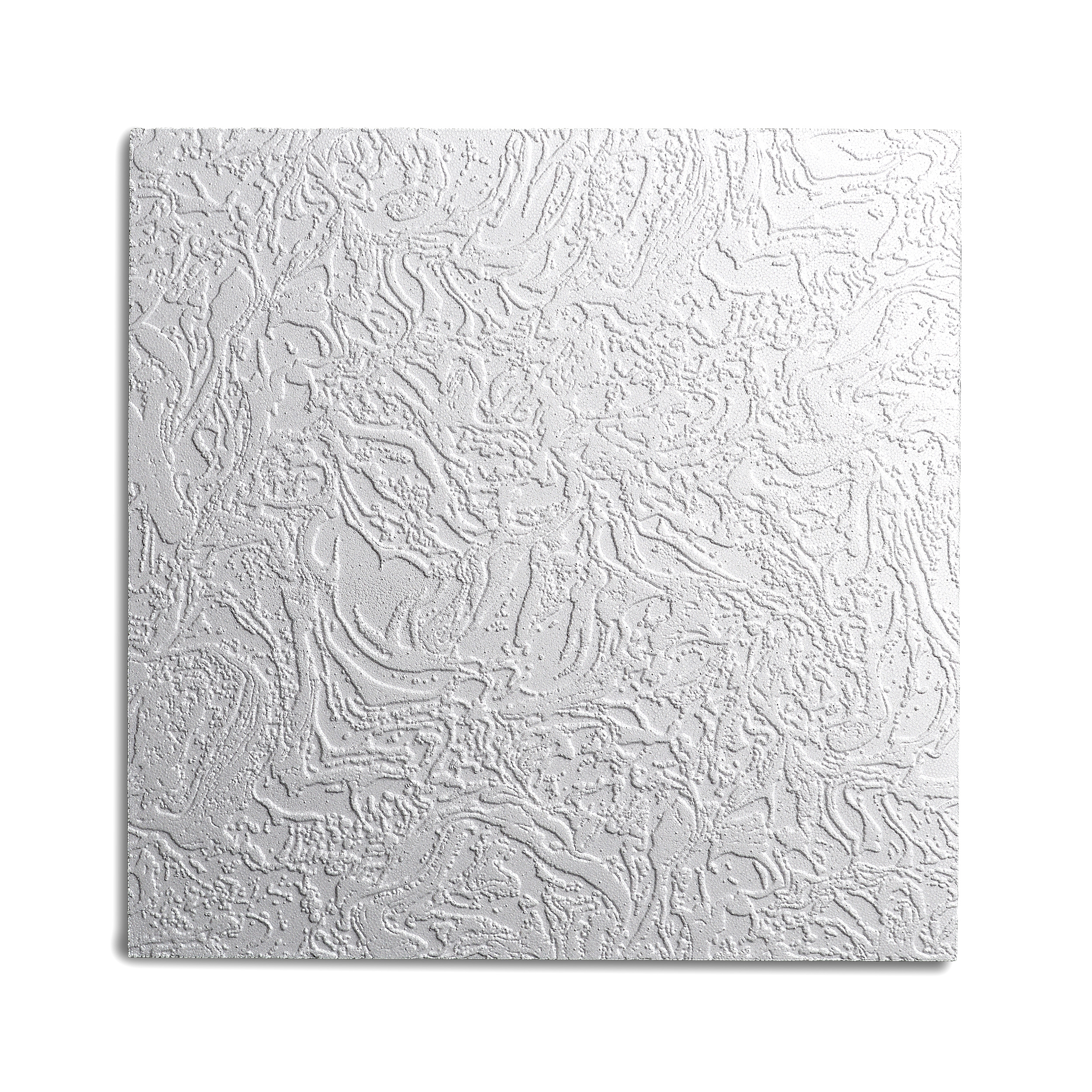 DECOSA Dalle de plafond AP101 - polystyrène - blanc - effet crépi - 50 x 50 cm