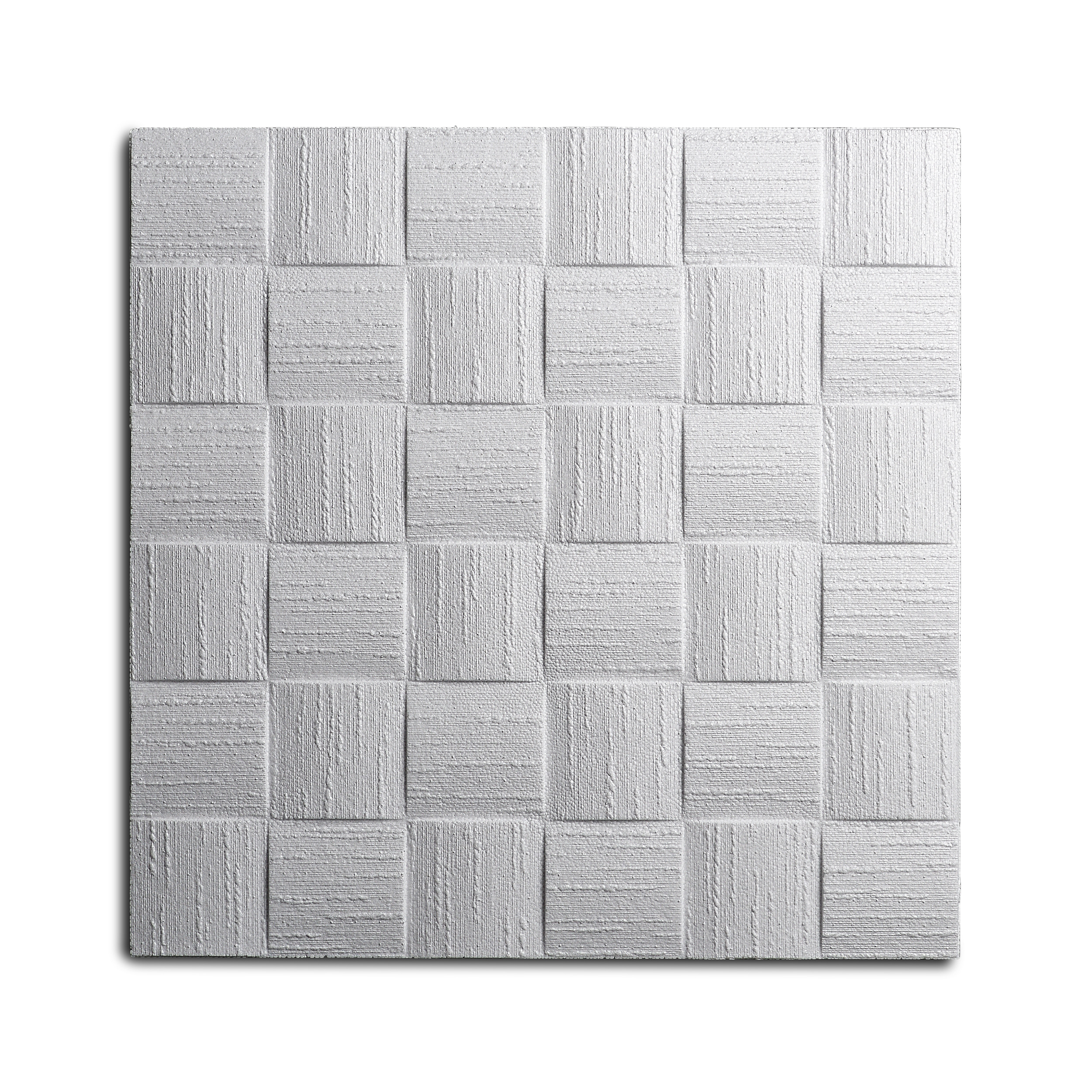 DECOSA Dalle de plafond DUBLIN - polystyrène - blanc - effet tressage - 50 x 50 cm