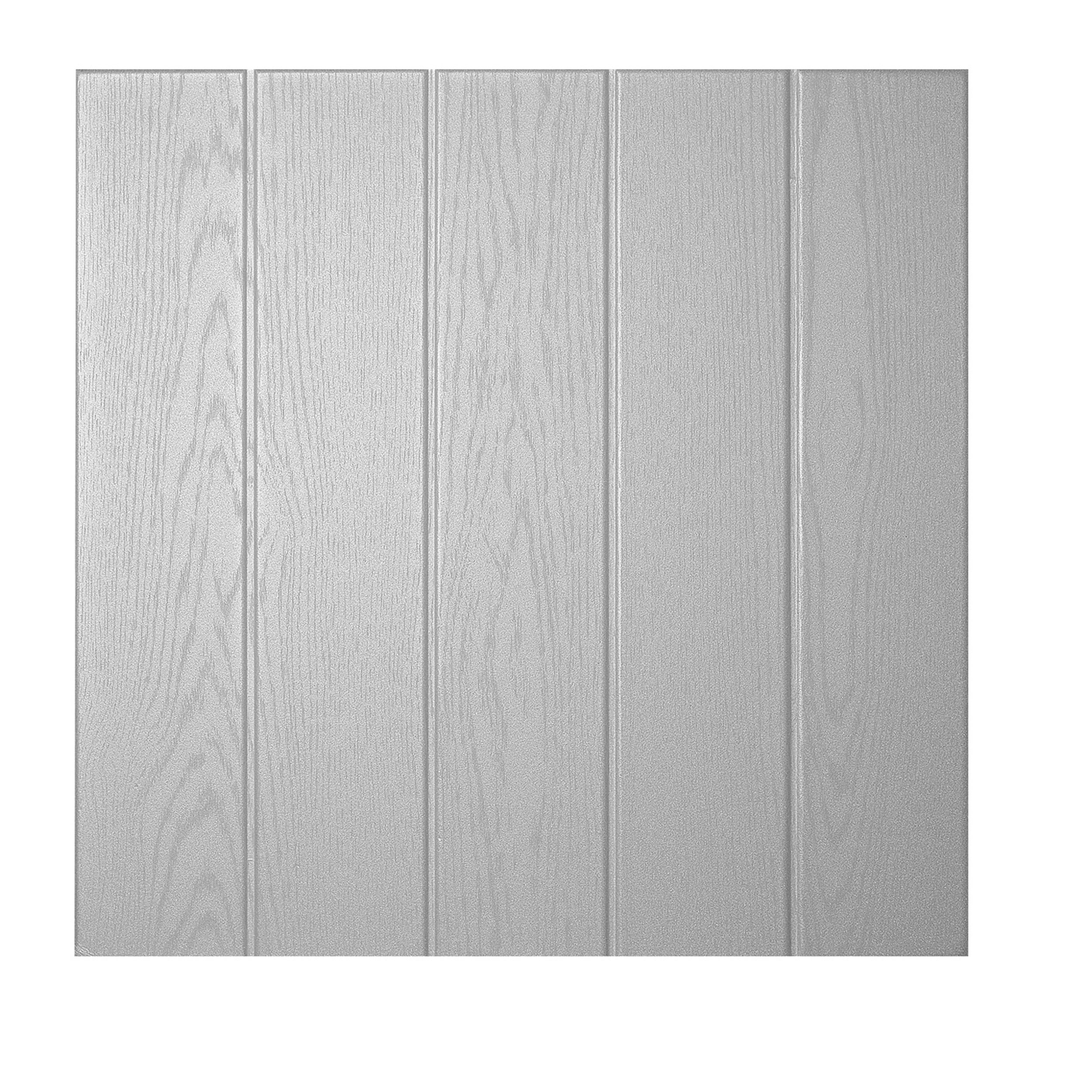 DECOSA Dalle de plafond ATHEN - polystyrène - effet bois - gris clair - 50 x 50 cm
